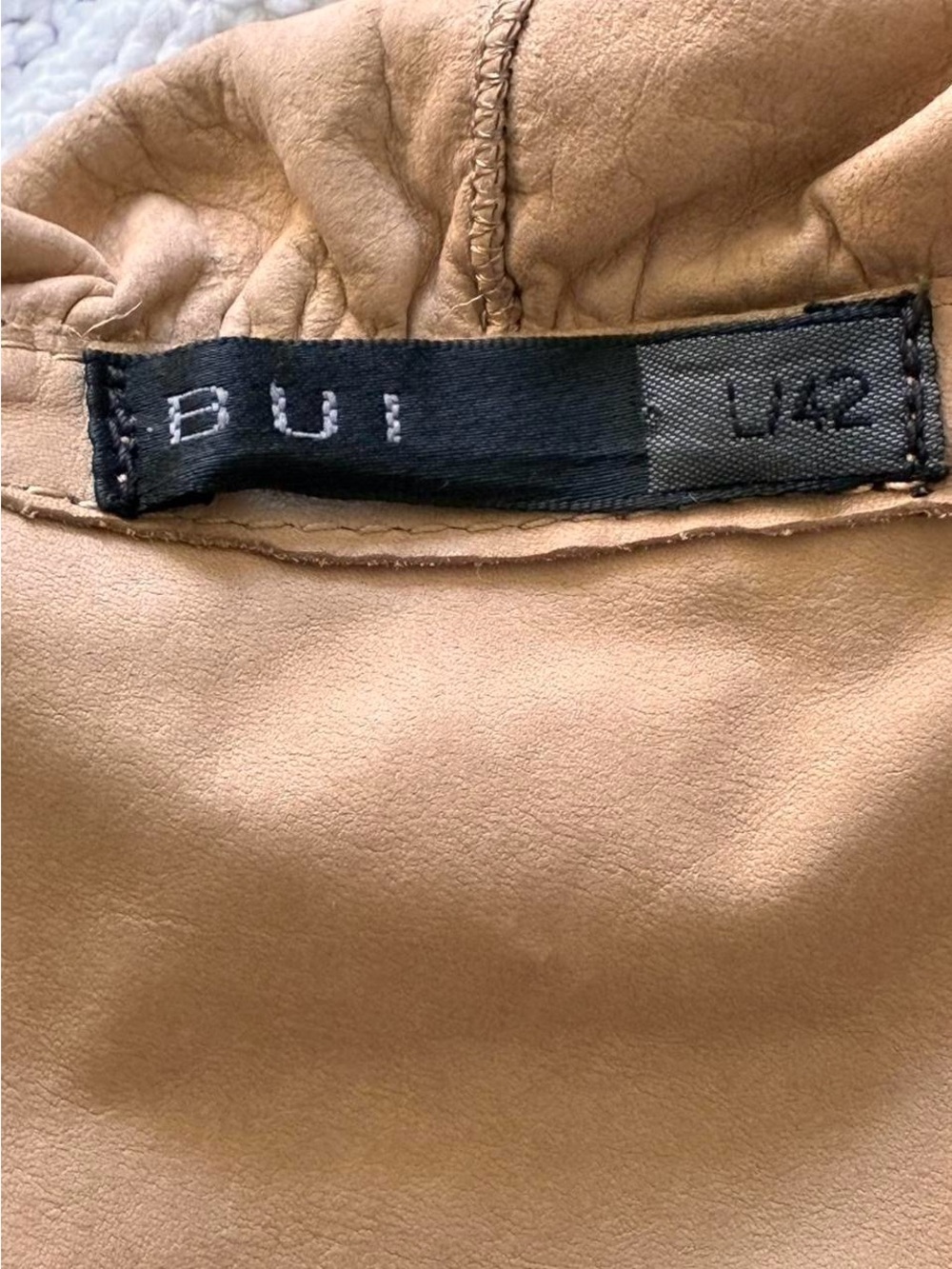 Barbara Bui Paris FW03 Runway Suede Ruffle Jacket Camel Leather size-  FR42 - Picture 7 of 8